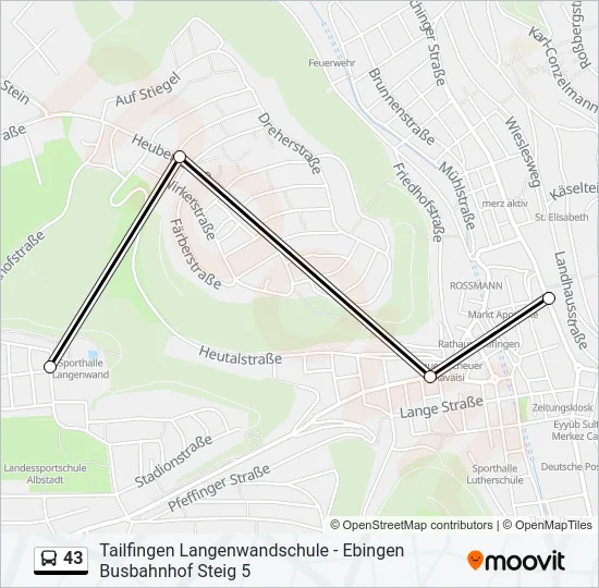 43 Bus Line Map