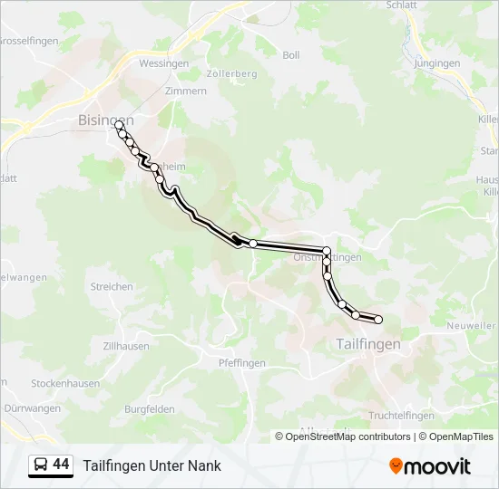 44 Bus Line Map