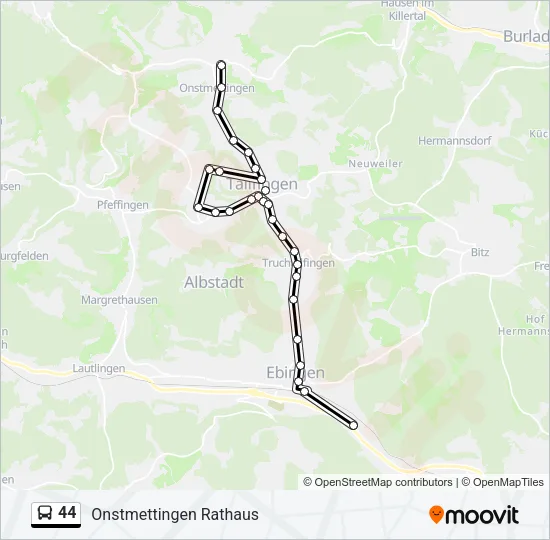 44 Bus Line Map