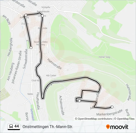 44 Bus Line Map
