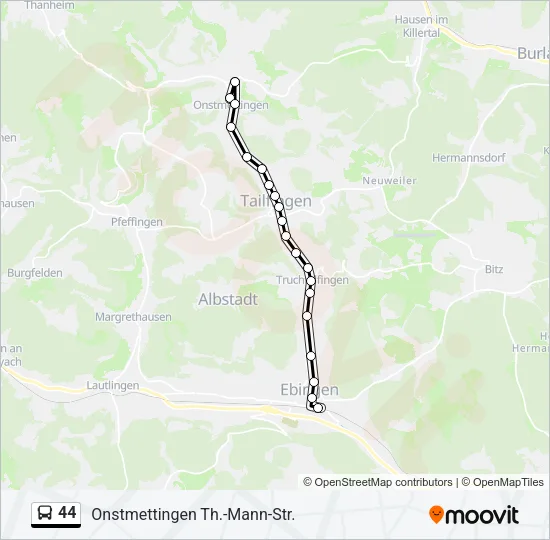 44 Bus Line Map