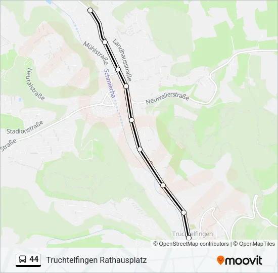 44 Bus Line Map