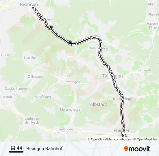 44 Bus Line Map