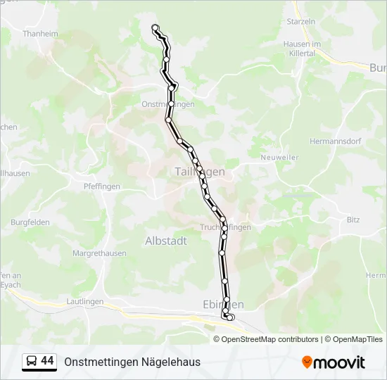 44 Bus Line Map
