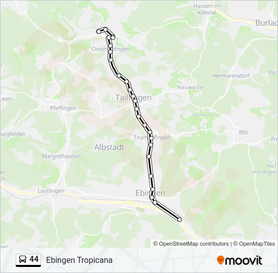 44 Bus Line Map