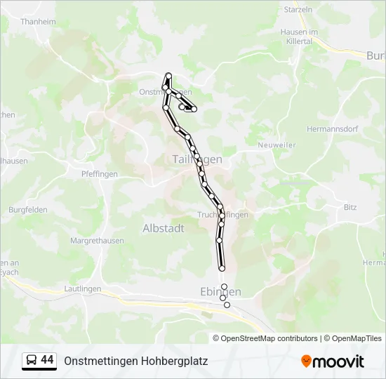 44 Bus Line Map
