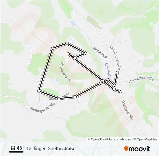 46 Bus Line Map