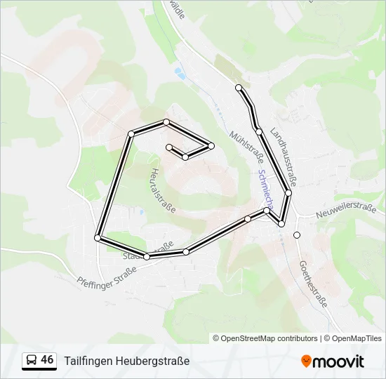 46 Bus Line Map