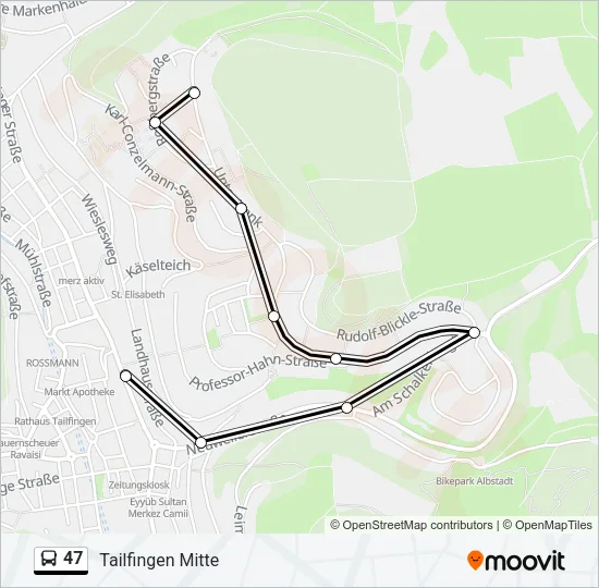 47 Bus Line Map