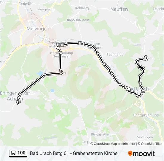 100 Bus Line Map