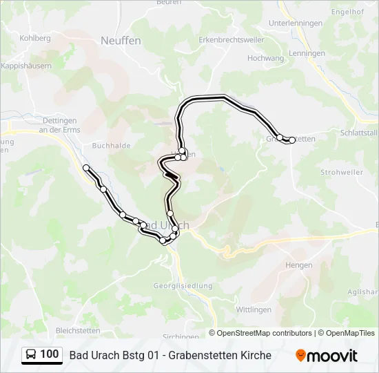 100 Bus Line Map