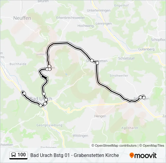 100 Bus Line Map