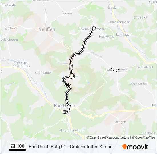 100 Bus Line Map