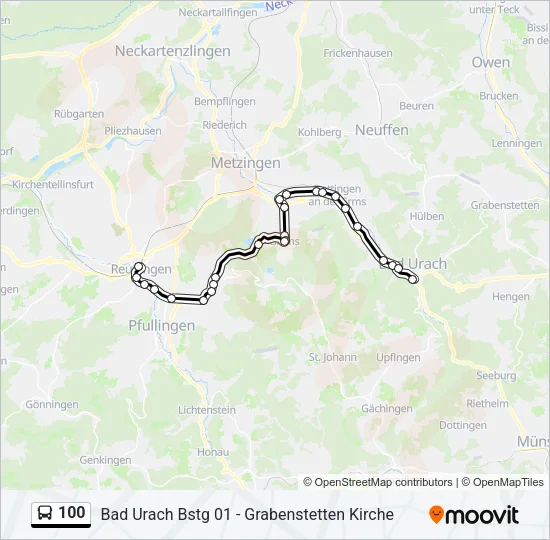 100 Bus Line Map