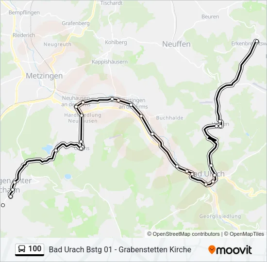 100 Bus Line Map