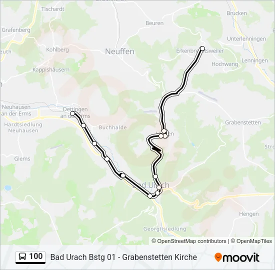 100 Bus Line Map