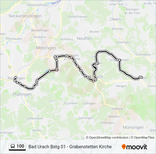 100 Bus Line Map