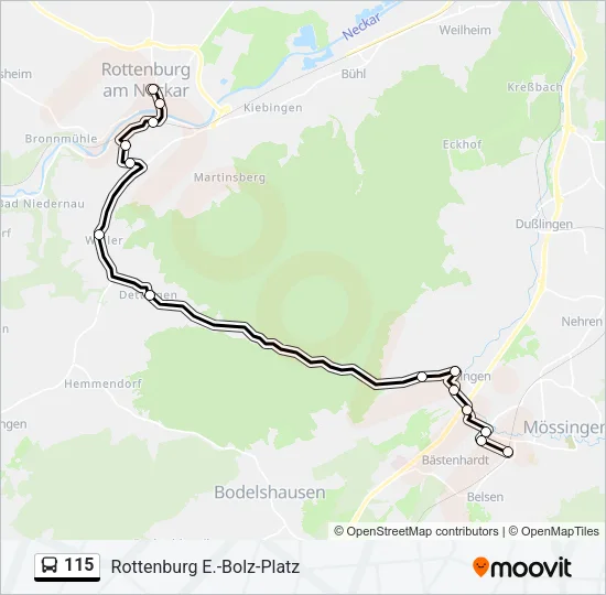 115 Bus Line Map