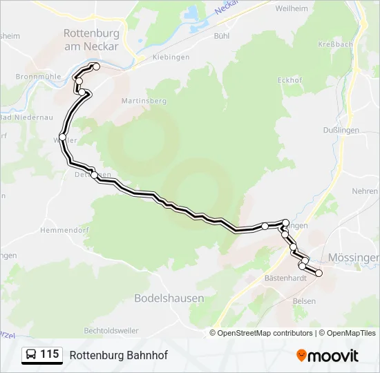 115 Bus Line Map