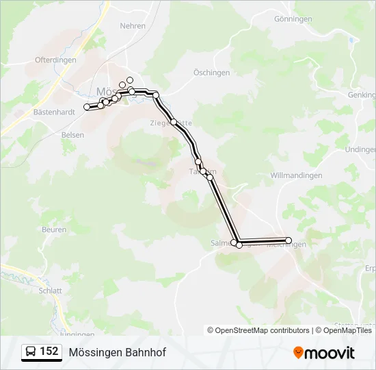 152 Bus Line Map