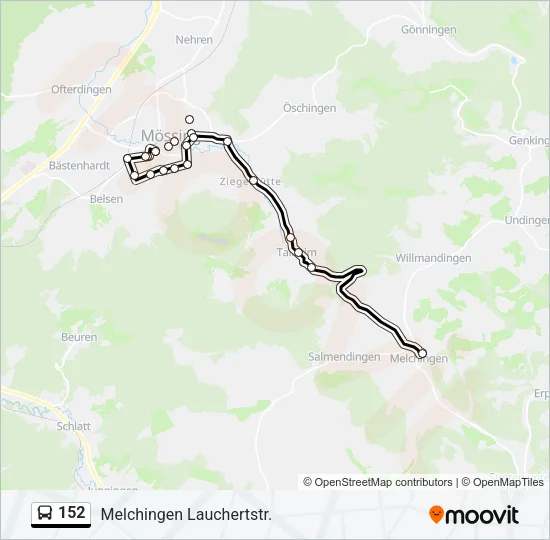 152 Bus Line Map