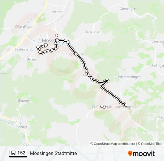 152 Bus Line Map