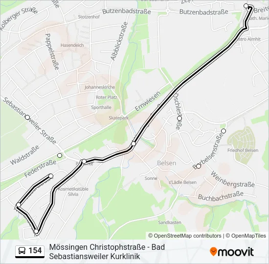 154 Bus Line Map