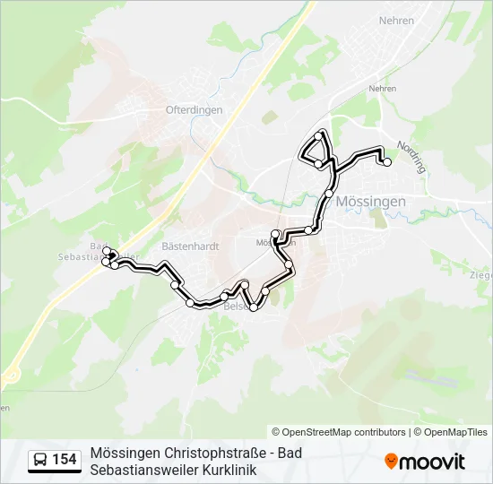 154 Bus Line Map