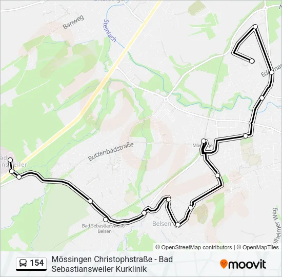 154 Bus Line Map