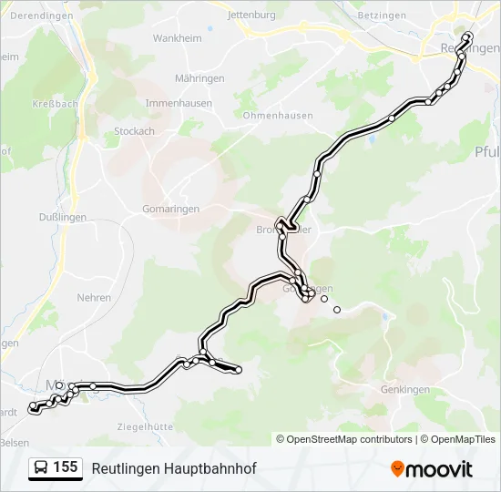 Buslinie 155 Karte