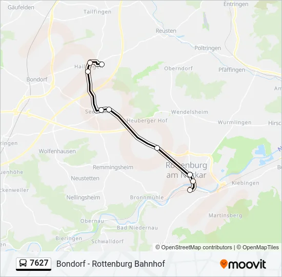 7627 Bus Line Map