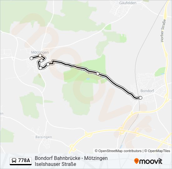Автобус 778A: карта маршрута