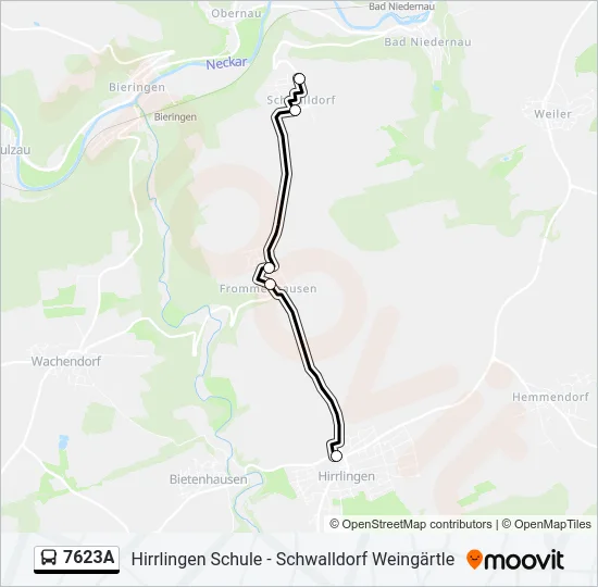 7623A Bus Line Map
