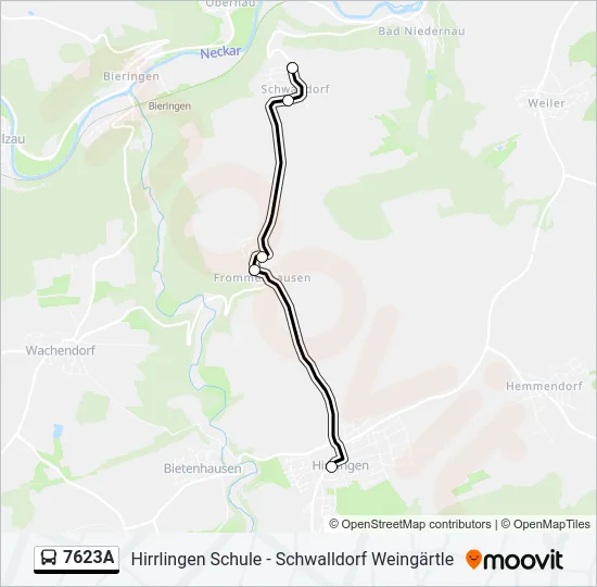 7623A Bus Line Map