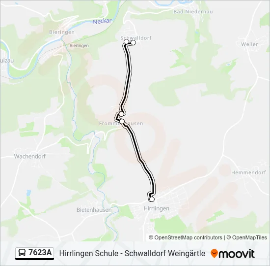 7623A Bus Line Map