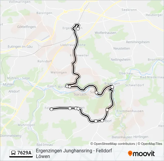 7629A Bus Line Map