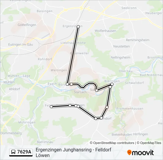 7629A Bus Line Map