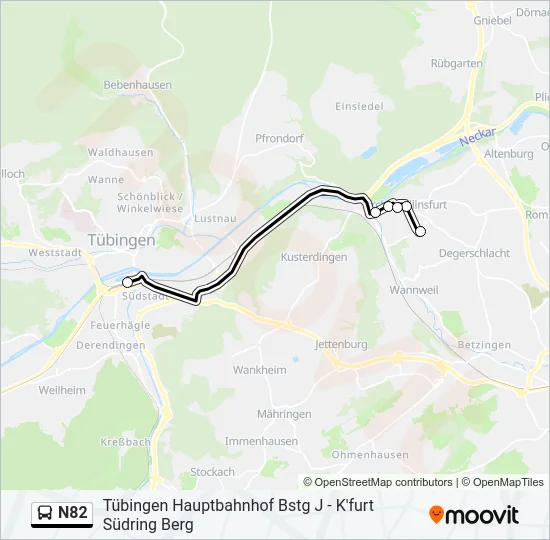 N82 Bus Line Map
