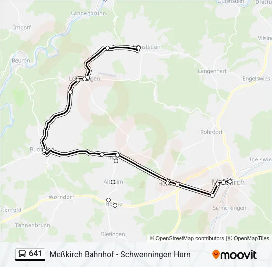 641 Bus Line Map