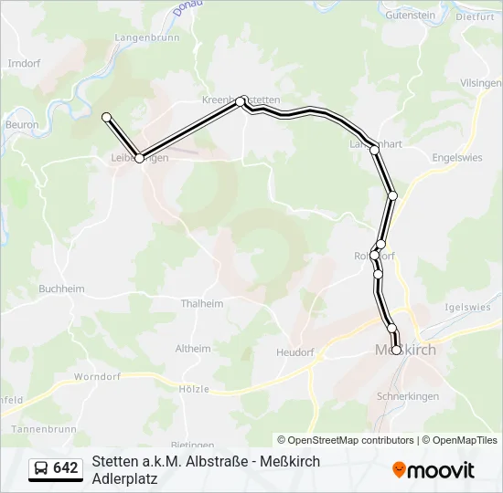 642 Bus Line Map