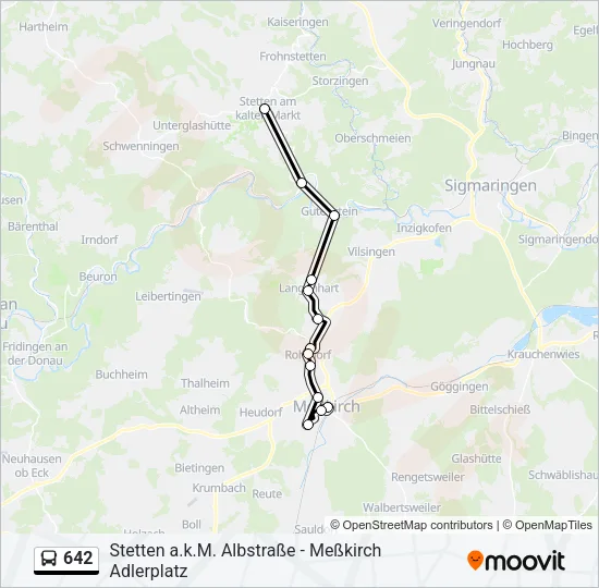 642 Bus Line Map