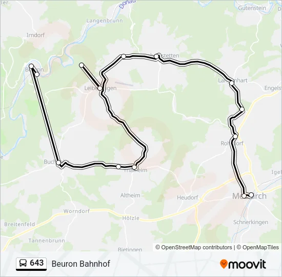 643 Bus Line Map