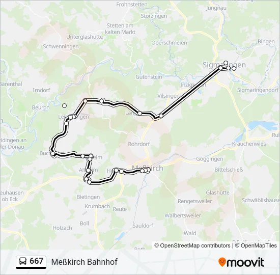 667 Bus Line Map