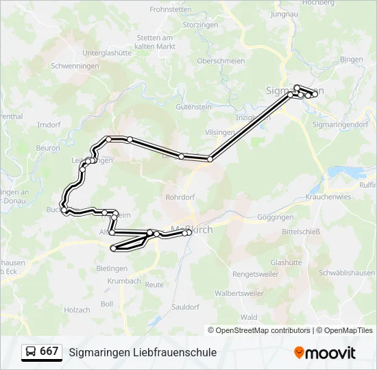 667 Bus Line Map