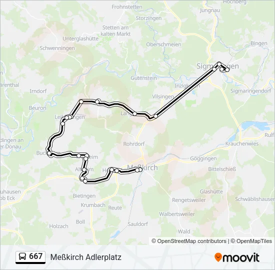 667 Bus Line Map