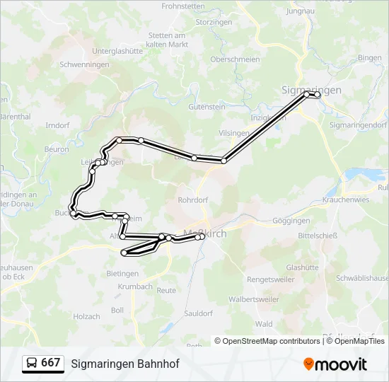 667 Bus Line Map