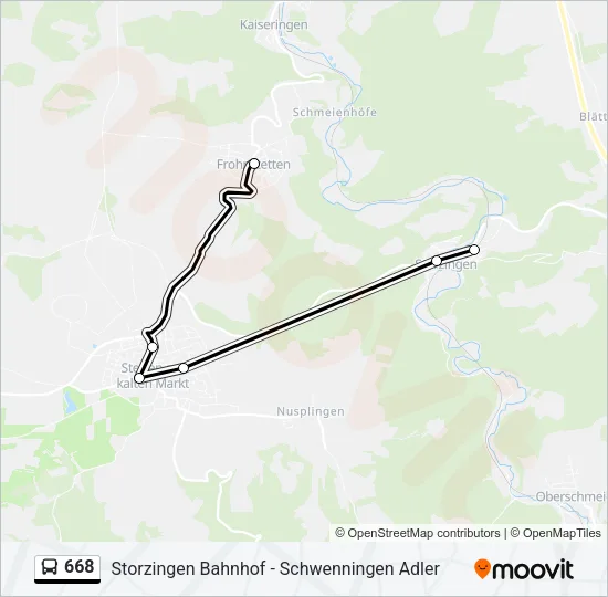 668 Bus Line Map