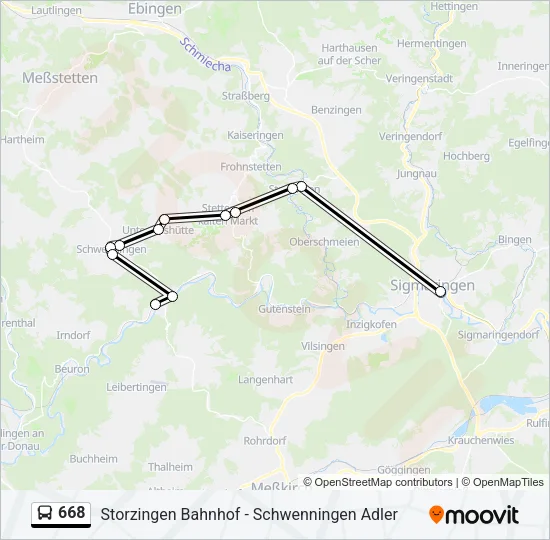 668 Bus Line Map