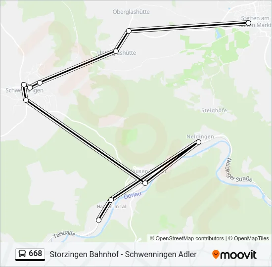 668 Bus Line Map