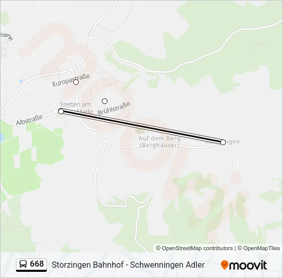 668 Bus Line Map